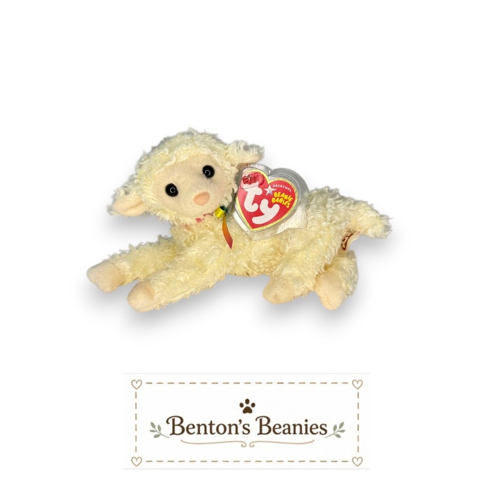 Tender the Sheep Ty Beanie Baby | Gentle Meadow Friend 🌼 | Mint Heart Tag ⭐